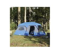 vidaXL Tente familiale 9 personnes Imperméable Système de dégagement rapide Bleu