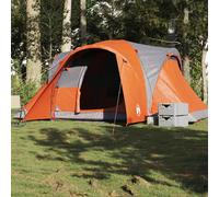 Vidaxl Tente Familiale À Dôme 6 Personnes Gris Et Orange Imperméable