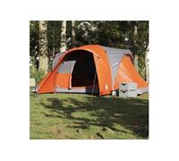 Tente familiale à dôme 6 personnes gris et orange imperméable
