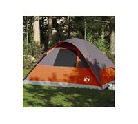 Tente familiale à dôme 6 personnes orange imperméable