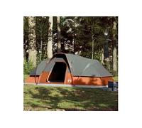 vidaXL Tente Familiale à Dôme 9 Personnes, Tente d'Ombrage avec Sac de Transport, Auvent de Camping, Abri de Jardin, Orange 94565