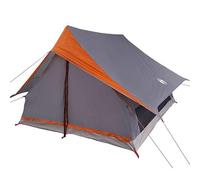 Tente familiale A-Frame 7 personnes - Tente autoportante imperméable en polyester pour camping, extérieur et festival - Gris et orange