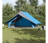 Tente familiale A-Frame pour 7 personnes, étanche, avec 6 ancrages au sol, pour le camping et les activités de plein air - Bleu