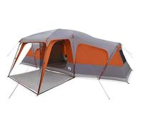 Tente familiale avec auvent pour 9 personnes, polyester 185T imperméable avec revêtement PU, idéale pour le camping et les aventures en plein air