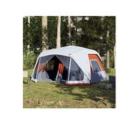 vidaXL Tente Familiale avec LED 10 Personnes, Tente d'Ombrage avec Sac, Auvent Portable avec Parois Latérales Jardin, Gris 94303
