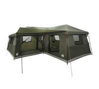 Tente familiale avec pare-pluie, 14 personnes, vert, polyester 185T, 18,75 m²