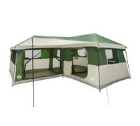 Tente familiale avec pare-pluie, 14 personnes, vert, polyester 185T, 18,75 m²