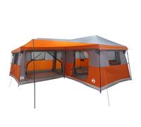Tente familiale avec pare-pluie, 14 personnes, vert, polyester 185T, 18,75 m²