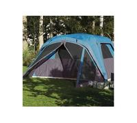 Tente familiale avec porche 6 personnes bleu imperméable