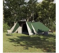 Tente familiale avec porche vert prolongé pour 12 personnes, imperméable