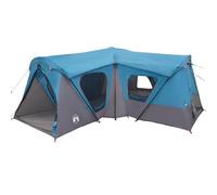Tente familiale bleue 610 x 610 x 210 cm avec revêtement PU polyester 185T, barres en acier, séparateur de pièce cousu, port électrique, boucle de lanterne pour camping, extérieur, trekking, plage