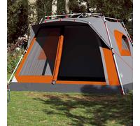 vidaXL Tente familiale cabine 7 personnes gris orange dégagement rapide 4004218