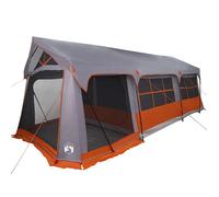 Tente familiale de jardin - vidaXL - Gris et Orange - 620x322x240 cm - 10-personnes - Polyester et fibre de verre