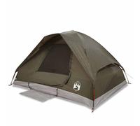 Tente familiale en dôme pour 6 personnes, marron, imperméable, avec connexion E, polyester respirant, barres légères, entrée pratique pour le camping, le trekking et les aventures en plein air