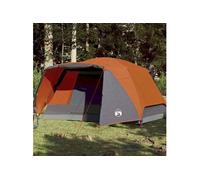 Tente familiale et porche 6 personnes gris orange imperméable