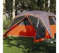 vidaXL Tente familiale et porche 6 personnes gris orange imperméable, tente, tente de jardin, abri extérieur, tente de 94550