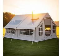 Tente Familiale Gonflable 4-6 Personnes - Structure Autoportante avec Pompe Incluse, Toit Imperméable, Espace de Stockage et Double Accès Idéal Camping & Glamping