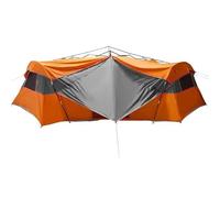 Tente familiale, grise, 520 x 520 x 190 cm, spacieuse, en polyester 185T avec revêtement PU, idéale pour le camping, les festivals et les activités de plein air, robuste et résistante aux intempéries