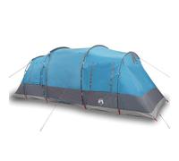 Tente familiale pour 6 personnes - Bleu - Imperméable - Polyester 185T - Revêtement PU - Design coupe-vent et imperméable - Avec port E - Cabine spacieuse de 2 pièces pour les aventures en famille et