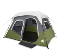 Tente familiale pour 6 personnes, vert clair, à dégagement rapide, parfaite pour le camping, les festivals et les aventures en plein air, montage rapide et robuste