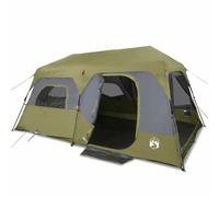Tente familiale pour 9 personnes - Vert - Quick Release - Étanche - Grande tente pour camping, festivals et aventures en plein air - Montage rapide et robuste