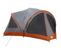 Tente familiale pour camping et aventure en plein air, gris et orange, 460 x 430 x 214 cm, polyester 185T avec revêtement PU, imperméable et durable, pour jardin, plage et festivals