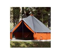 vidaXL Tente familiale Tipi 8 personnes gris et orange imperméable
