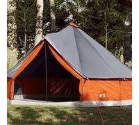 vidaXL Tente familiale Tipi 8 personnes gris et orange imperméable