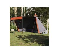 Tente familiale tipi 6 personnes gris et orange imperméable