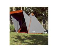Tente familiale tipi 6 personnes gris et orange imperméable