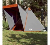 Tente familiale tipi 6 personnes gris et orange imperméable Noir G