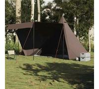 Tente familiale tipi 6 personnes marron imperméable Noir