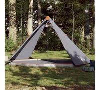 Tente familiale tipi 8 personnes gris et orange imperméable Noir