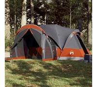 Tente familiale tipi 8 personnes gris et orange imperméable Noir G