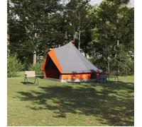 Vidaxl Tente Familiale Tipi Grise Et Orange Pour 8 Personnes Imperméable