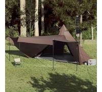 Tente familiale tipi pour 6 personnes, gris et orange, imperméable