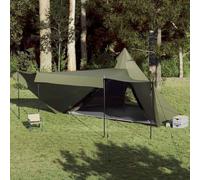 Tente familiale tipi pour 6 personnes, gris et orange, imperméable