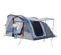 Tente familiale Tunnel 5 Personnes - Skandika Egersund 5 Sleeper Protect - Tapis de Sol Cousu, cabine sombre - Gris