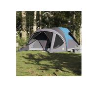 Tente familiale tunnel 6 personnes bleu imperméable