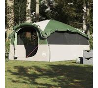 Tente familiale tunnel 6 personnes verte imperméable avec 2 cabines de couchage, connexion E, barres légères, respirante et coupe-vent pour camping, trekking, extérieur et festival