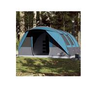 Tente familiale tunnel 7 personnes bleu imperméable