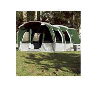 Vidaxl Tente De Camping Tunnel 8 Personnes Vert Imperméable