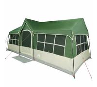 Tente familiale Verte et Beige imperméable 622 x 295 x 238 cm avec Structure Acier, Pliable et Portable pour Camping, randonnées, fêtes en extérieur