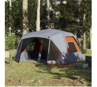 vidaXL Tente familiale 10 personnes – Imperméable, système de dégagement rapide – Gris