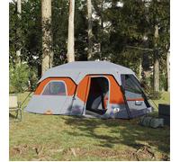 vidaXL Tente familiale 9 personnes – Imperméable – Système de dégagement rapide – Gris