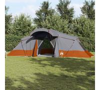 Tente familiale imperméable - vidaXL - 721x335x212 cm - Gris et Orange - Polyester - Résistante UV - Pliable - Portable