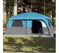 vidaXL Tente de Cabine familiale 8 Personnes Bleu imperméable, Tente, Tente de Jardin, abri d'extérieur, Tente de Camping, abri de Camping