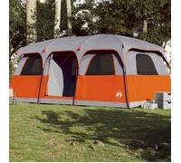 vidaXL Tente de Cabine familiale 10 Personnes Gris imperméable, Tente, abri de Camping, abri de Jardin, Tente de Camping, abri extérieur