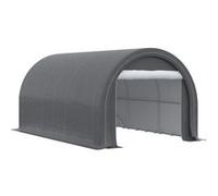 Tente Garage Carport Dim. 5l X 3l X 2,4h M Acier Galvanisé Robuste Pe Haute Densité 190 G/M² Imperméable Anti-Uv Gris