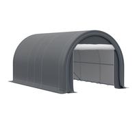 Tente garage carport acier galvanisé PE haute densité gris